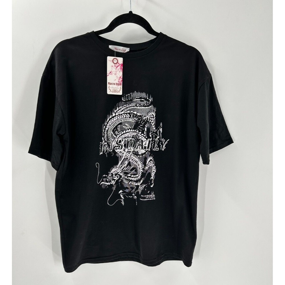 Women's Macro Light Black Short Sleeve T-Shirt Size L/XL?